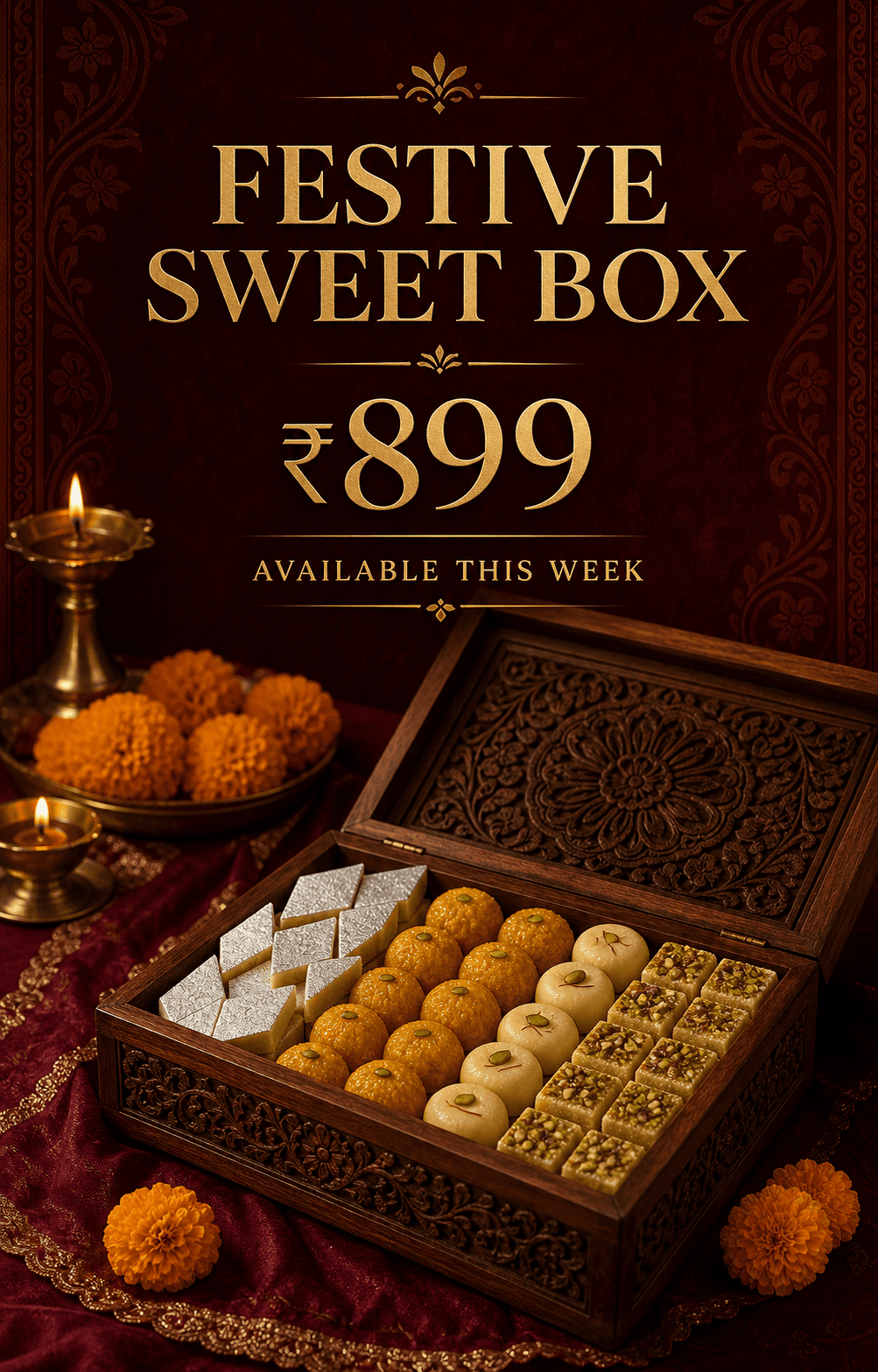 Facebook version of the Festive Sweet Box campaign